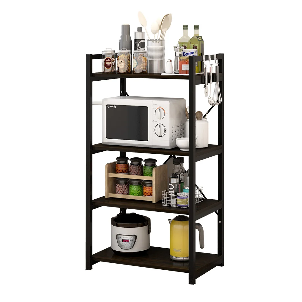 

Household MDF material kitchen shelves multi-functional four layers storage shelf