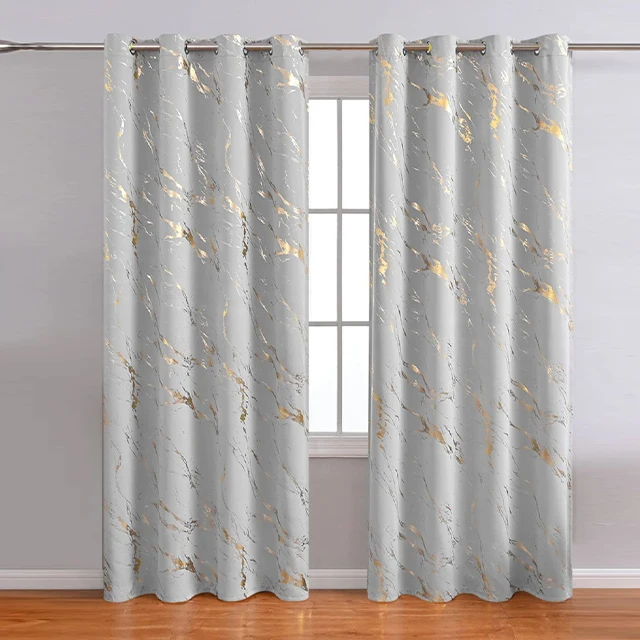 

Original factory Blackout Curtains Drapes 2 Panels Set for Living Room with Gold Palm Leaf Drapes for Bedroom