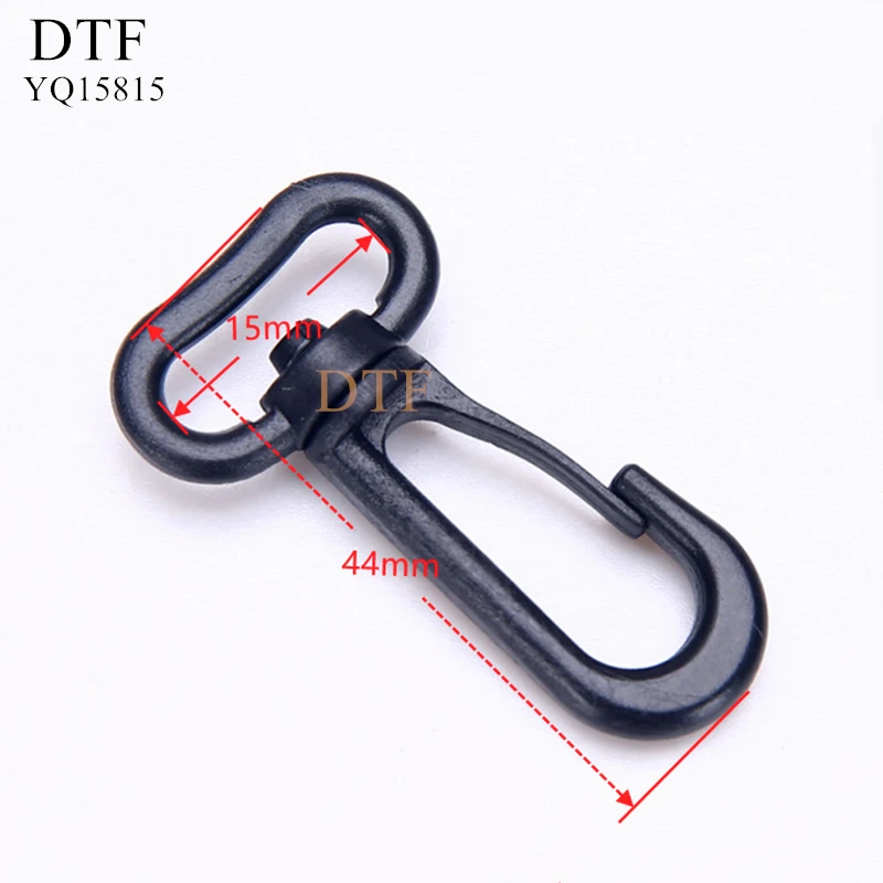15mm Dtf Plastic Black Snap Hook 360 Degree Plastic Turning Hook For