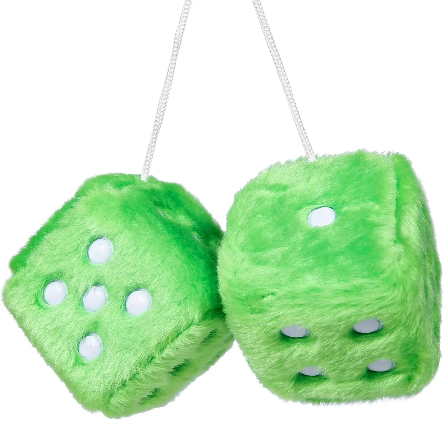 

Custom Fuzzy Plush Dice toy with Dots Car Interior Ornament Decoration dice plush toy