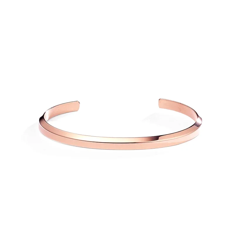 

Rose gold simple dw Couple bracelet female titanium steel C Shape opening bracelet male hand jewelry