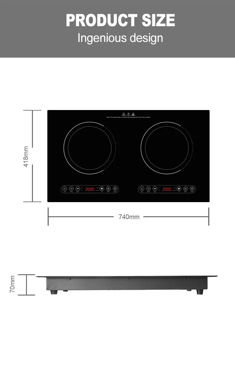 Multi Built In Two Head Hob Double Hob Hot Pot Electrical Stove Electric Cooktops 2 Burners