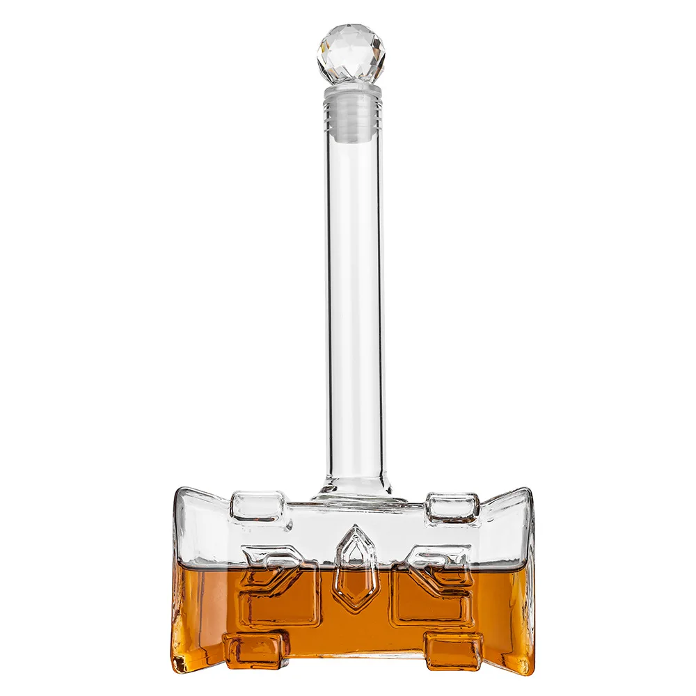 

400ml hammer shape wine bottles glass whiskey decanters hip flask, Transparent