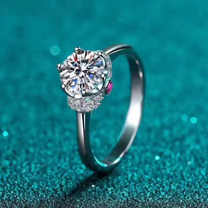 

wedding rings S925 girl's jewelry silver engagement ring with ruby jewelry for women
