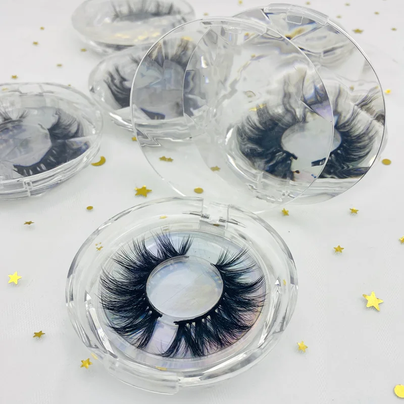 

KALIXI best 25mm eyelash customized diamond round boxes with color inside lashes3d wholesale vendor, Natural black mink eyelashes