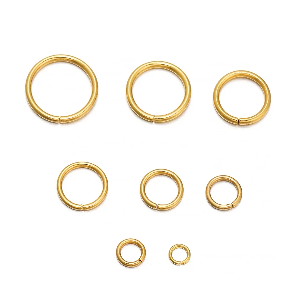 

100-200pcs/Lot 3 4 5 6 8 10mm Stainless Steel Gold Open Jump Rings Split Rings Connector For Jewelry Making Supplies Accessories, Gold/silver/rhodium/gunblack/black/rose gold