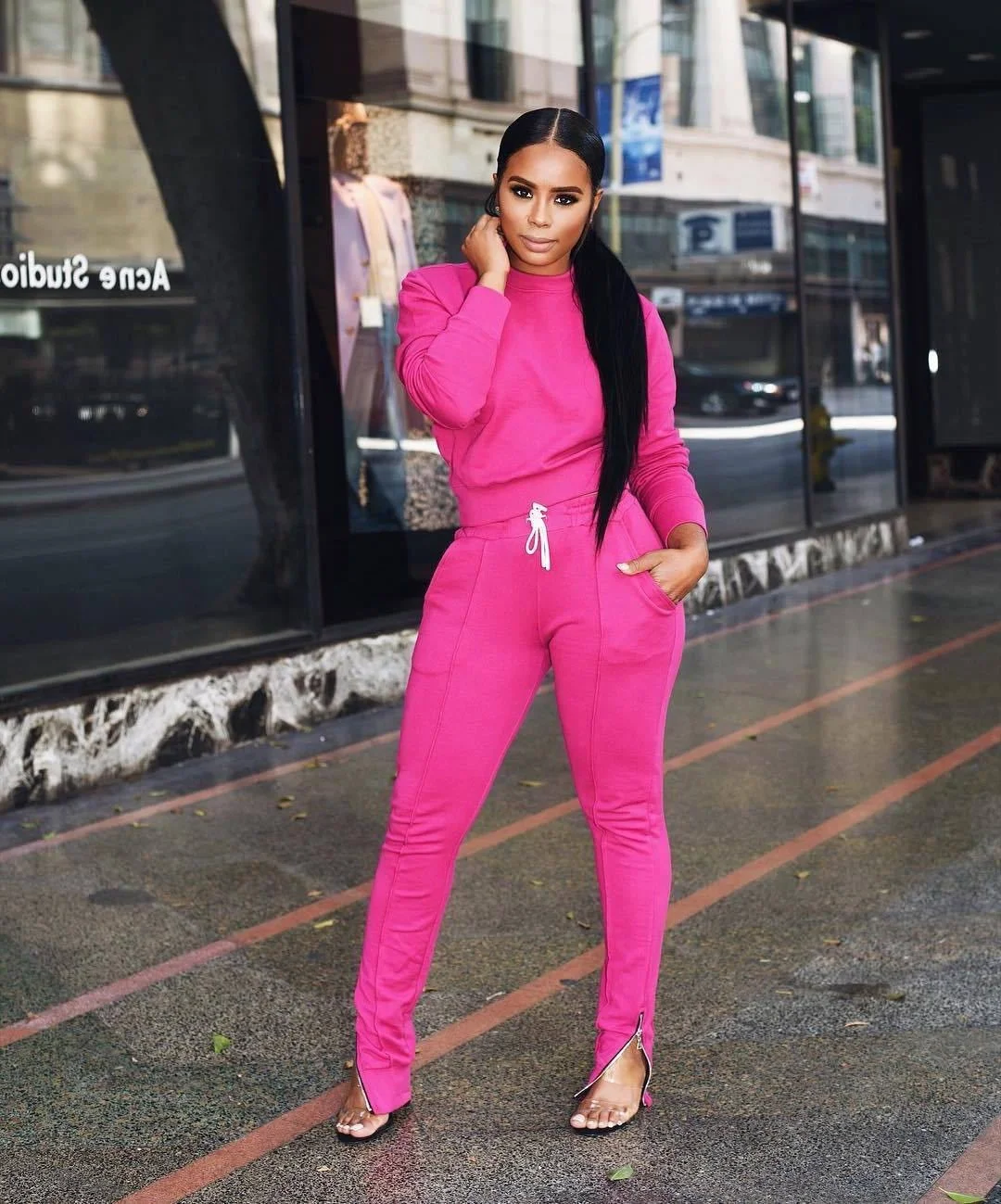 

Tracksuits Women Two Piece Set Ladies Tracksuit Set 2pcs Sweatshirt Top And Pants Suit