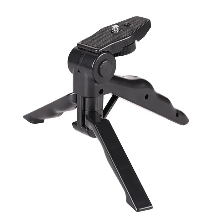 

Portable Mini Tripod Rotation Desktop Handle Stabilizer Folding Tripod Stand for Action Camera, Black