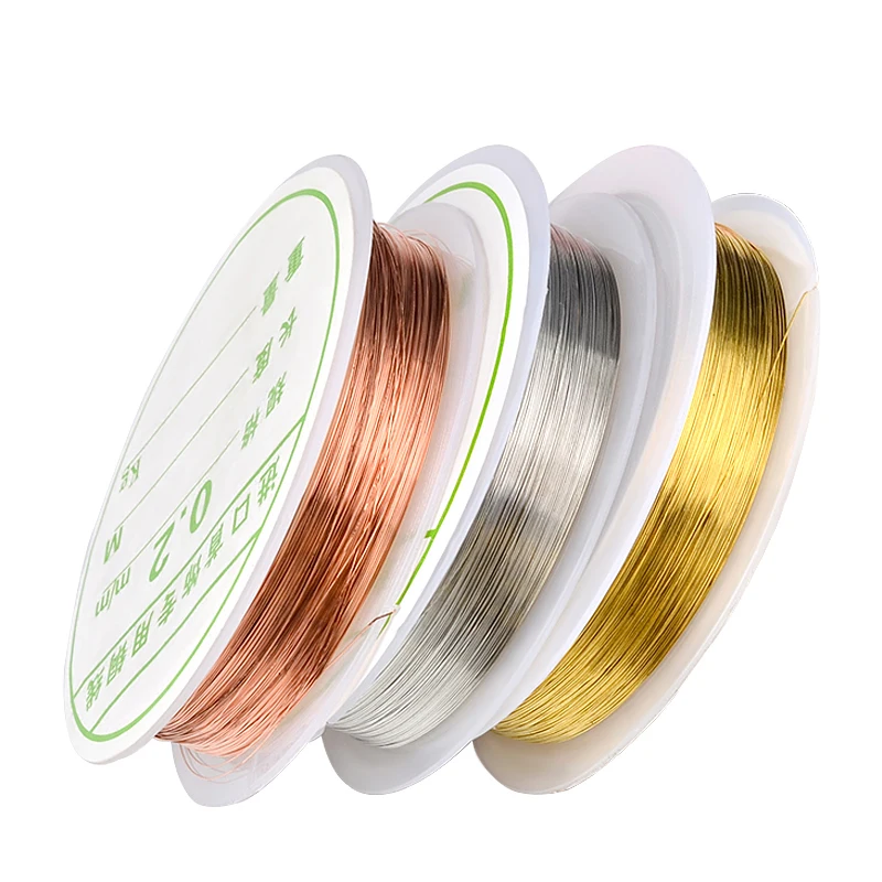 

1 Roll 22m Gold Silver Rose Nail Art Copper Wire Line Striping Tape DIY Manicure Nail Art Decals Decoration Tool, Gold/silver/rode gold