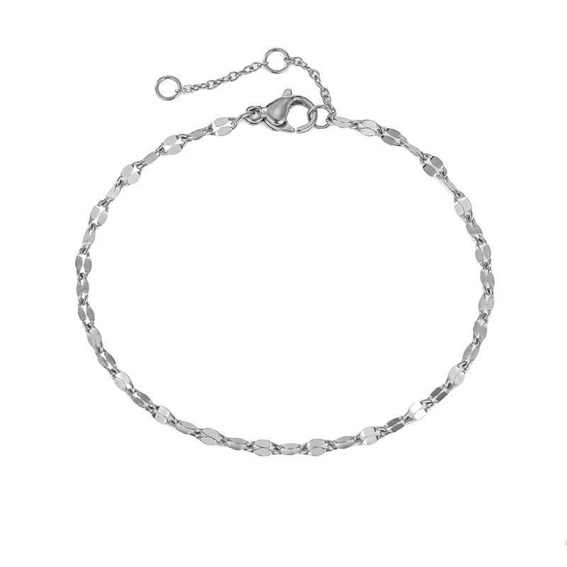 

JUJIE Not Fade Adjustable Stainless Steel Bracelet Ankle Bracelets for women Best Friend Dainty Bracelet Wholesale Jewelry, Silver/gold/rose gold