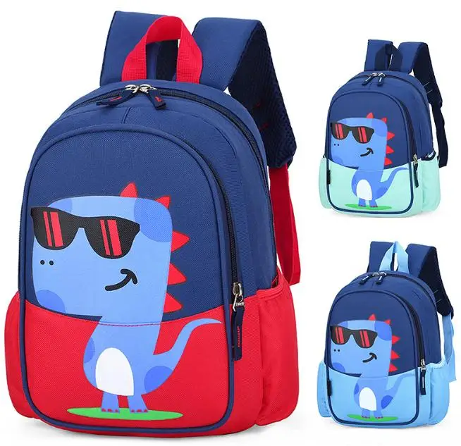 

2021 Custom lLgo Waterproof School Bags Cute Kids Nylon Dinosaur mini backpack