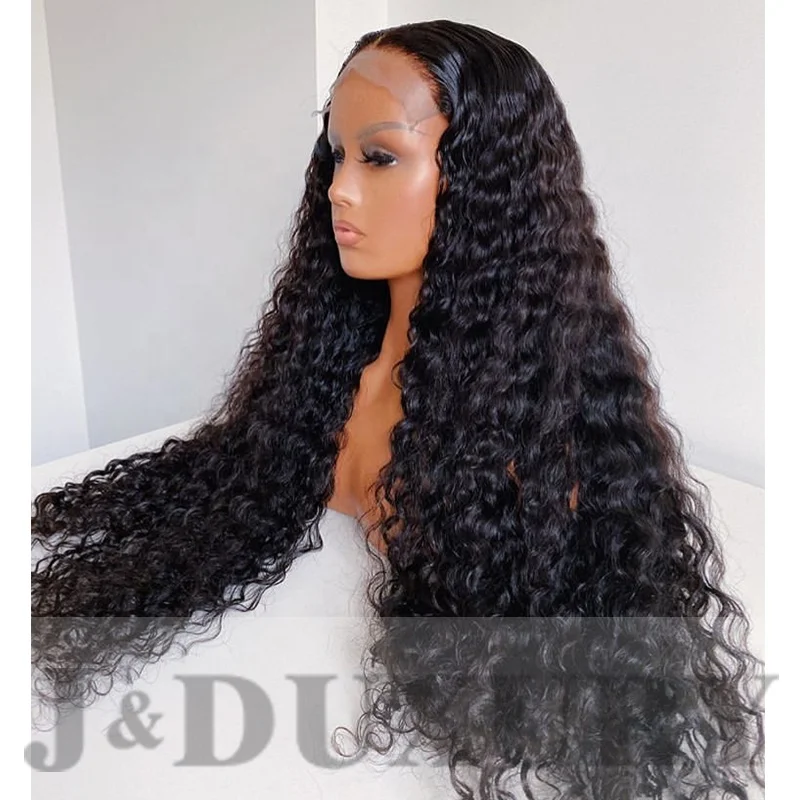 

deep curly ready to ship cheap virgin brazilian hair front lace wig lace frontal wigs HD transparent Lace Human Hair Wigs, Natural color lace wig