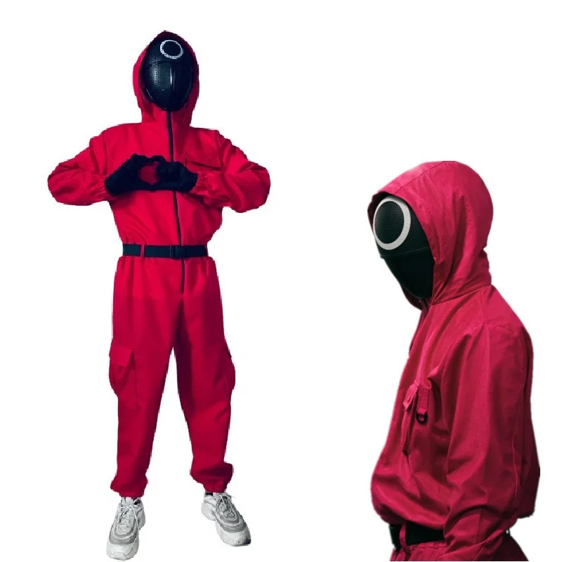 

BBBS1005 Korean Tv soldier Party Halloween Costumes Red Jumpsuit Squid Game set