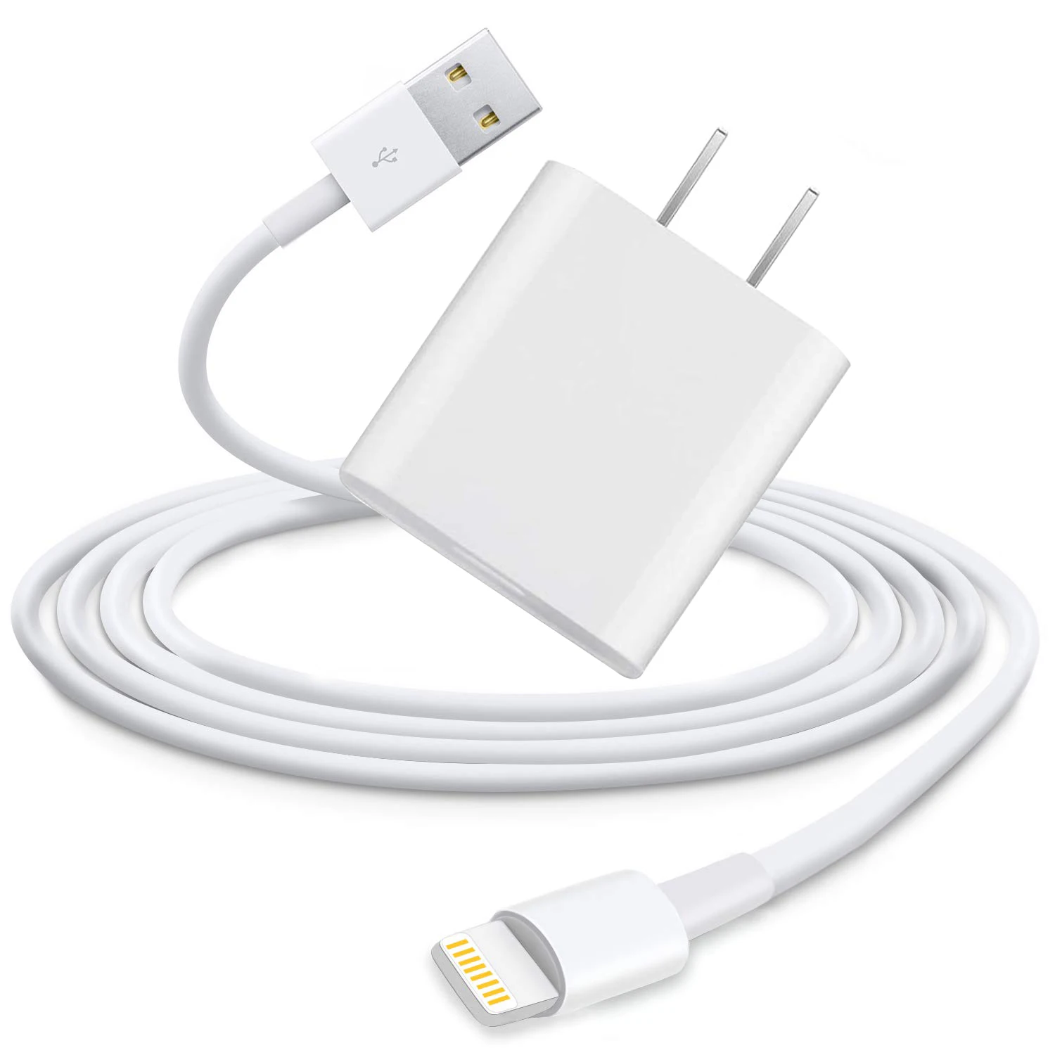 

Wholesale usb wall charger USB To Lighting cable 2.4A Fast Charging Cable for iPhone 12 1m 2m, White