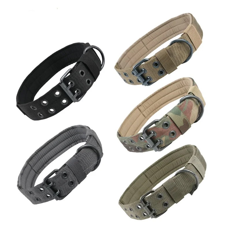 

Custom hunting rope heavy duty military nylon tactical training dog collar, Blk cob rgn gry mcp ar1 ar2 acu mad typ