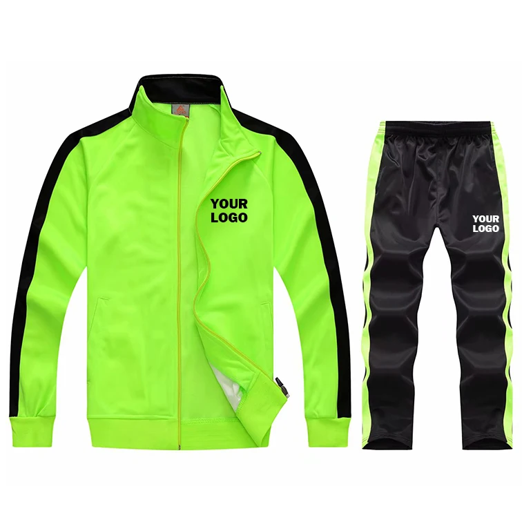 

Blank OEM training jogging suit 100% polyester men's Tracksuit custom wholesale sportswear jacket, Blue,green,ming blue,orange,apple green,black,red,yellow,light blue