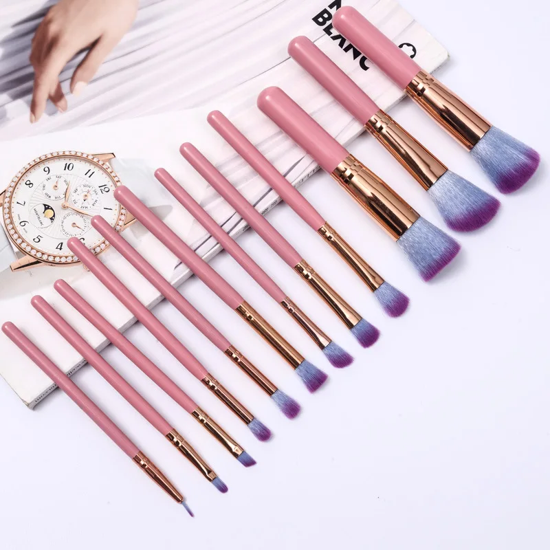 

New 12pcs Eye Shadows Private Label Soft Fiber Hair Professional Makeup Brush Set, Customized color