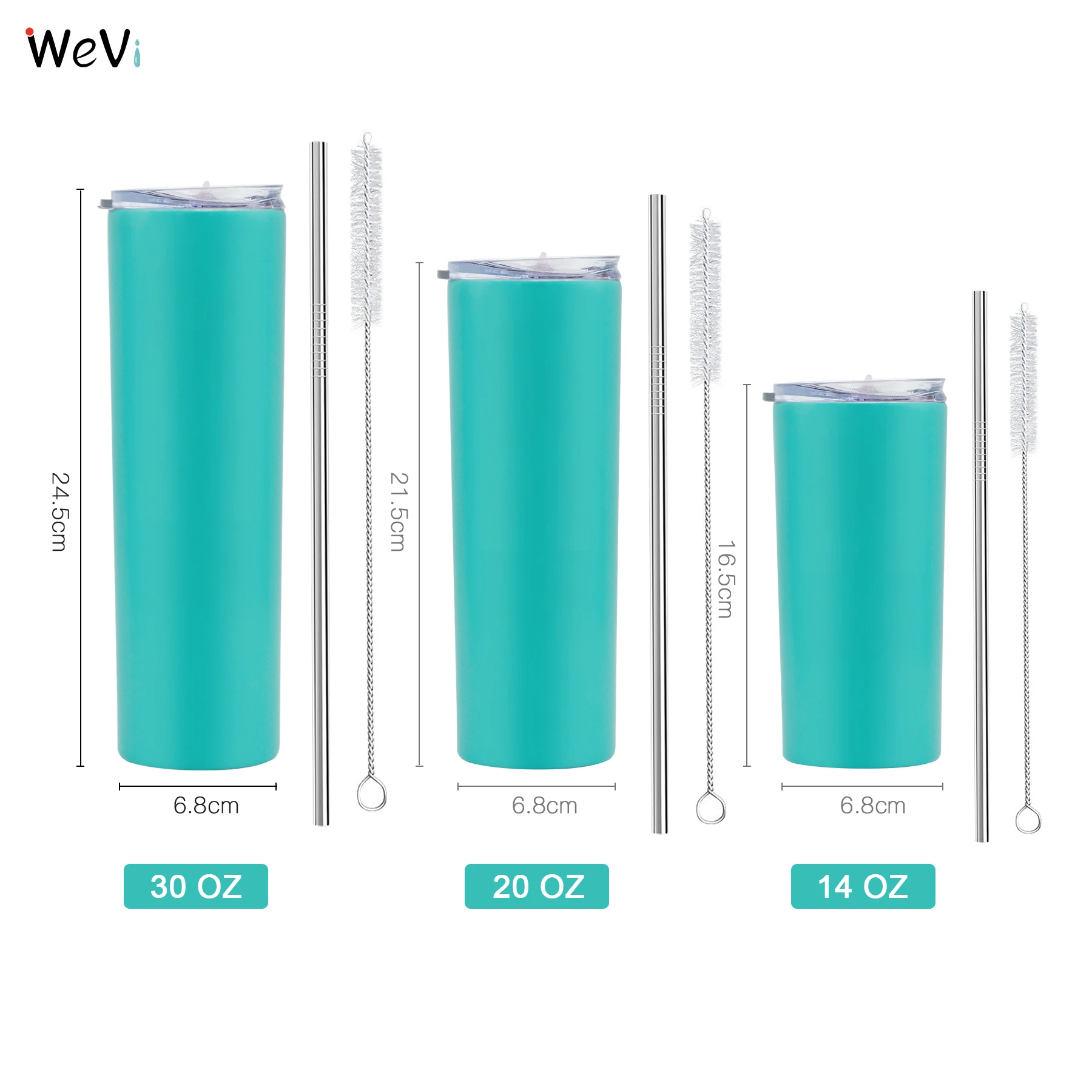 
WeVi custom glitter sublimation tumbler with straw 16oz 20oz double wall stainless steel insulated vacuum coffee slim tumbler 