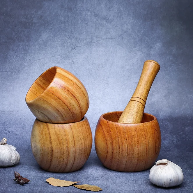 

Wooden mortar and perstle, Wooden color
