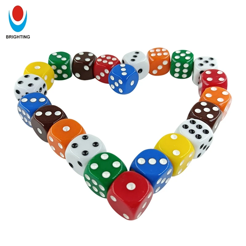 

14mm Round Corner and Squared Corner plastic dice for Casino and Board Game