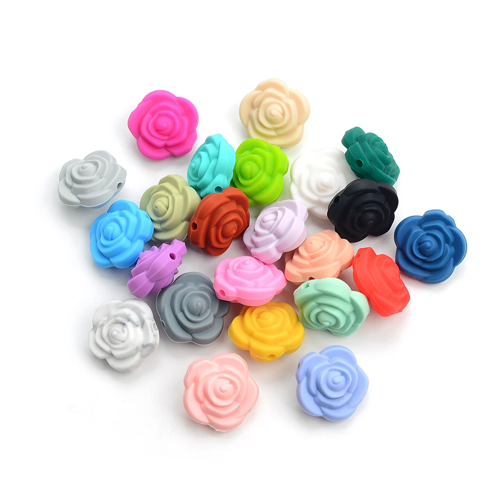 

Wholesale silicone rose flower girl beads