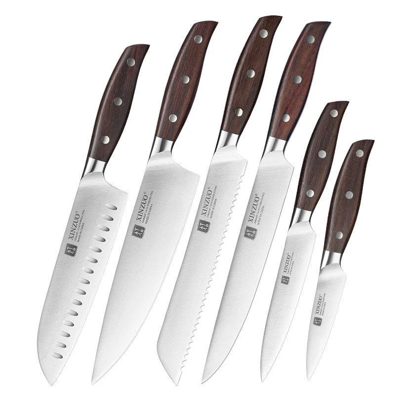 

6 pcs high quality German 1.4116 stainless steel kitchen knife set