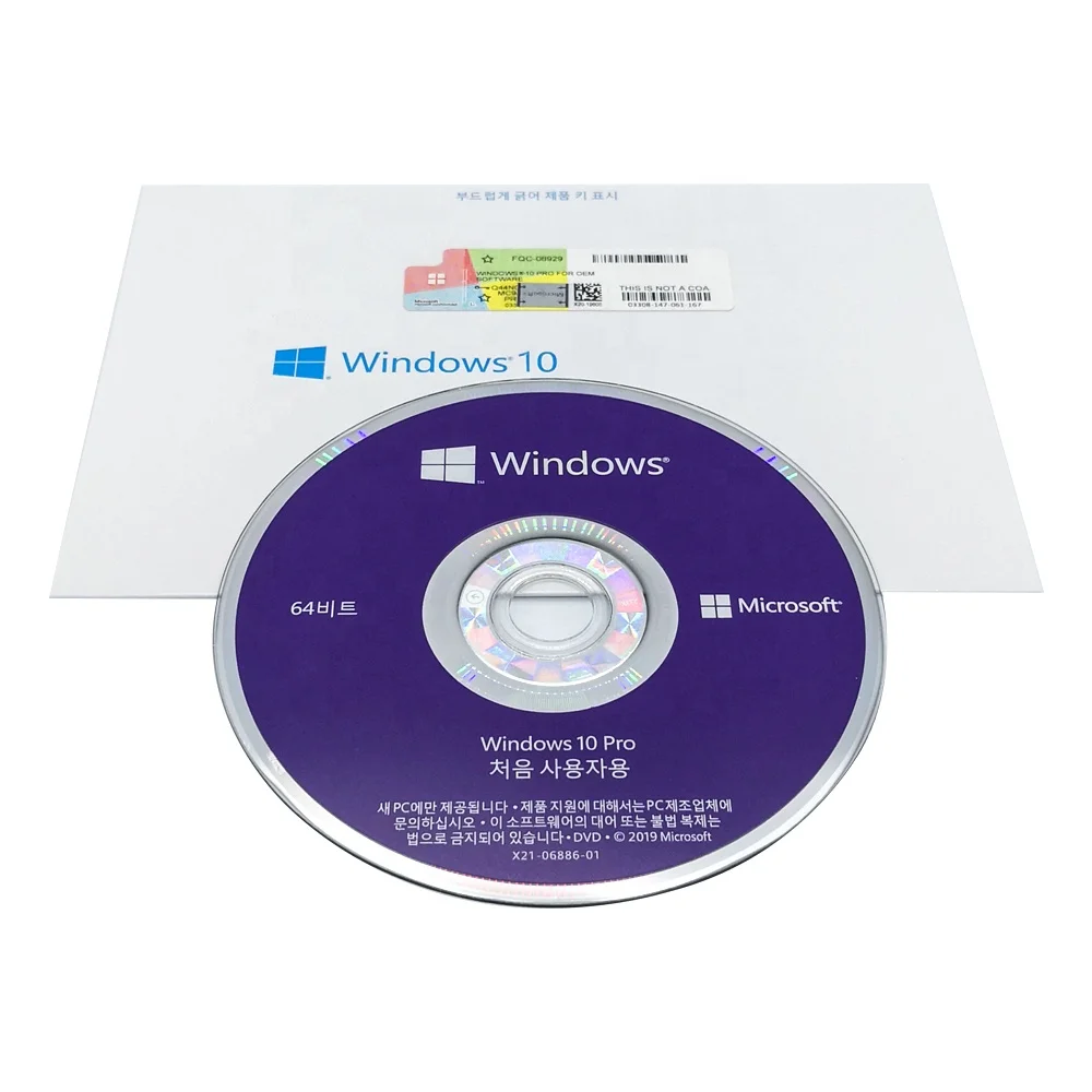 

Korean version Microsoft Windows 10 Pro 32/ 64 Bits Original Activation Key OEM DVD Win 10 Pro windows 10 pro dvd