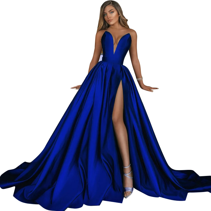 

Jumpsuit New Arrival Prom Formal Party Dress Deep V-neck Sleeveless Evening Wedding Dresses, 6 colors