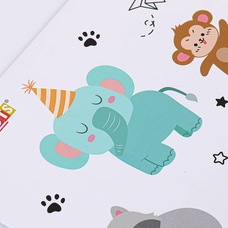 

Wholesale Elephant Lion Hippo Animal Color Book Colorful Cover 10 Pages Cute Coloring Book For Both Children And Adults