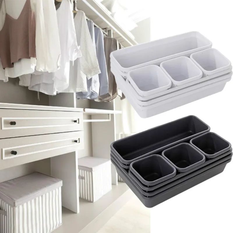 

Jewelry Makeup Organizer 8pcs/set Drawer Type Storage Box Tray Shallow Drawer Separate Combination Small Storage Box