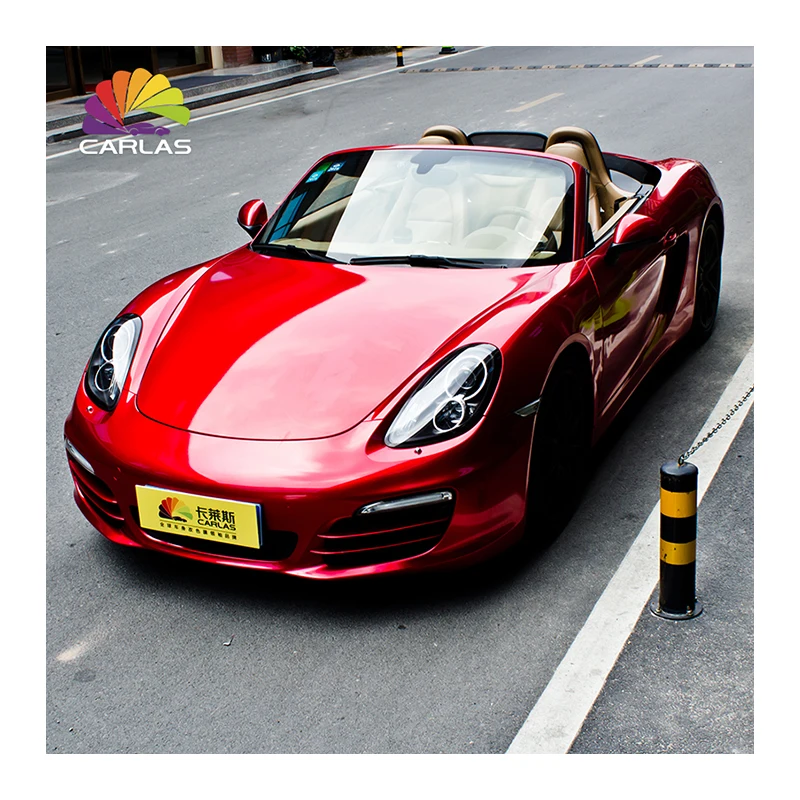 

Carlas 1.52*18M/roll High glossy air bubble free red blue pearl car vinyl wrap film Stickers Color PPF