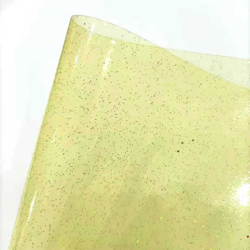 Decorative Clear Transparent  PVC Glitter Film Roll for Packing