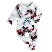 

Newborn Baby Girls Romper Jumpsuit Full Flower Long Sleeves Bodysuit Infant Toddler Headband romper