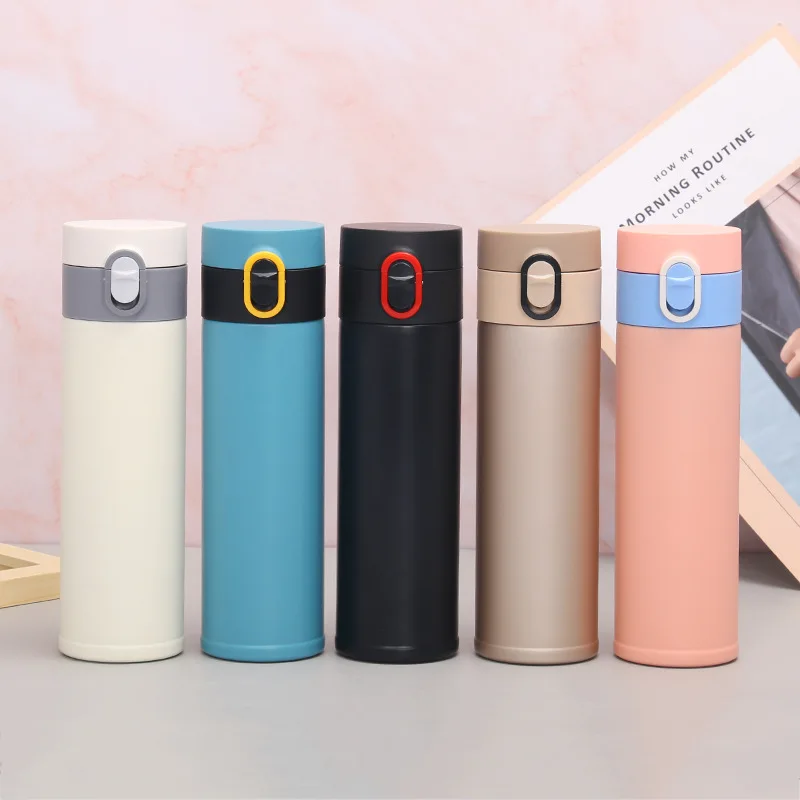 

Mikenda 500ml metal Vacuum flask Stainless Steel Bouncing thermos Travel Hot Cup Coffee Milk Tea Insulation mug Straight thermos, Mix