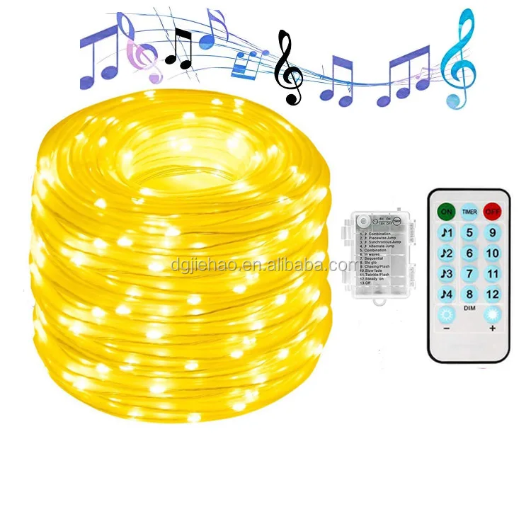 2020  The Newest Voice Music Reactive Battery Operated Led String Light With Remote Control  Rope string lights
