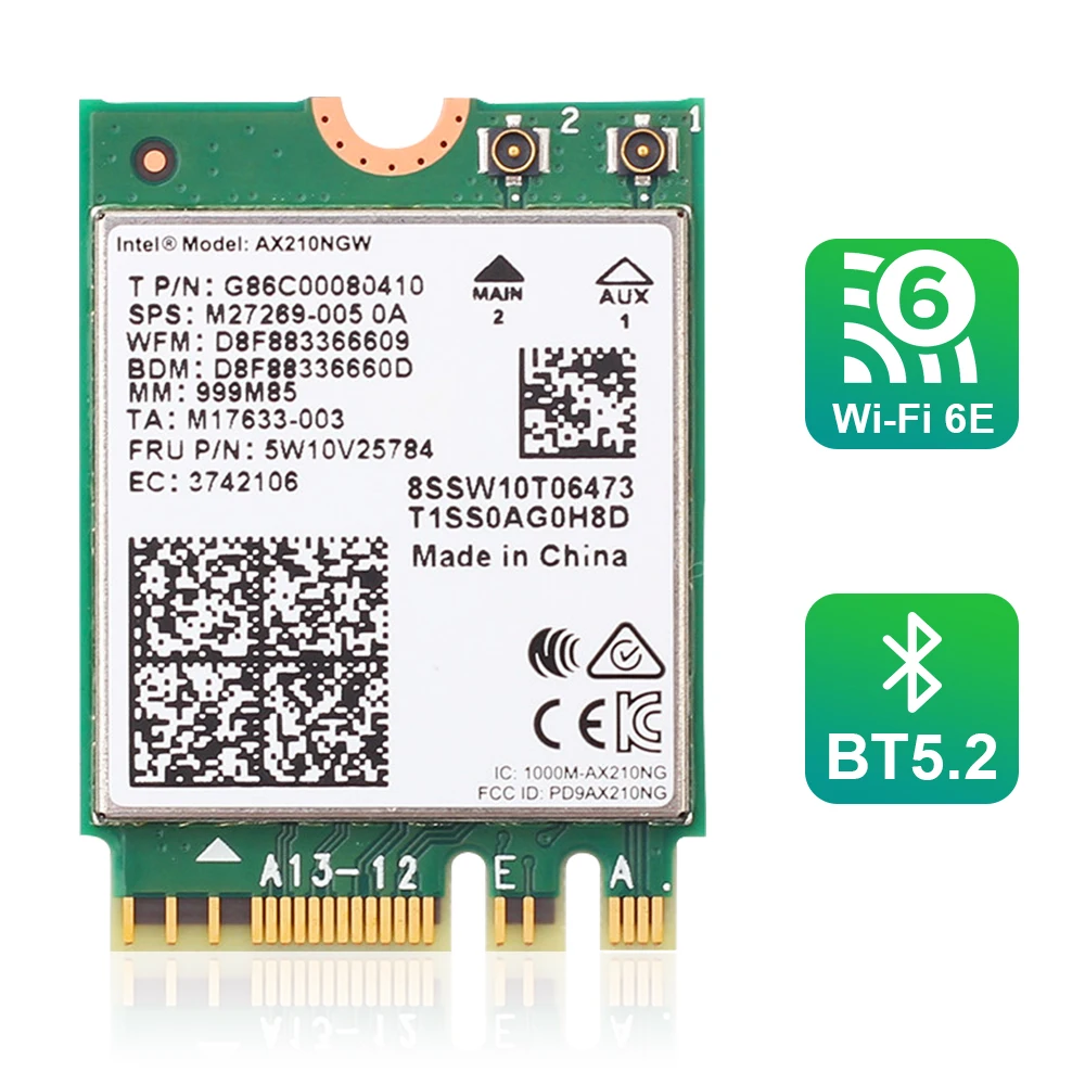 

EDUP AX3000 M.2 In-tel AX210 NGFF wireless card 2.4Ghz/5Ghz/6Ghz AX210NGW Wifi 6E Card ax210ngw
