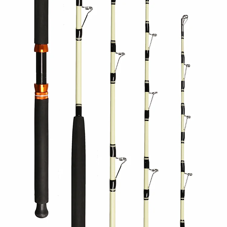 

One Section XXH Power Fiberglass Boat Fishing Jigging Rod 1oz -10 oz Super Strong Heavy Power Boat Spinning Rod