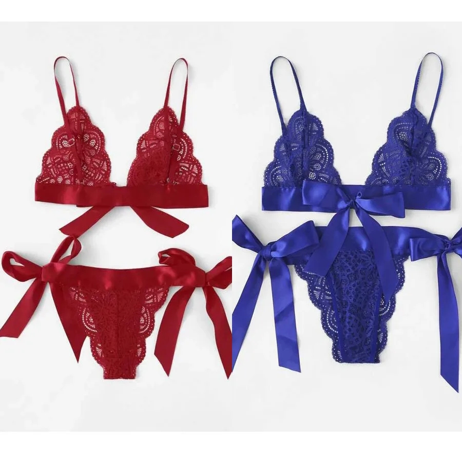 

2-piece Set Lace Sheer Hot Transparent Women Sexy Lingeries