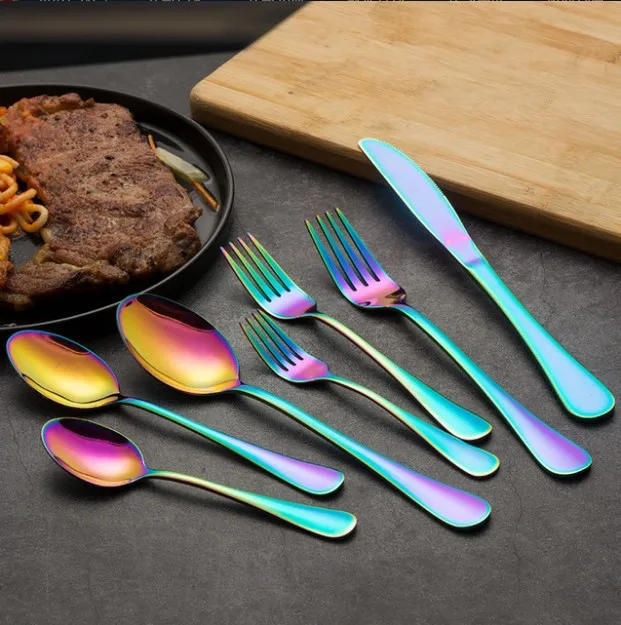 

Manufacturers Wholesale Cheap Custom Food Grade Knife Fork Spoon Eco Friendly Utensil China Bag Customized Sets Color, Rose gold