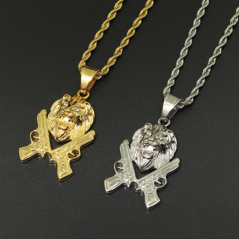

SN166 Rope Chain With Pendant Hip Hop Jewelry Stainless Steel Necklace