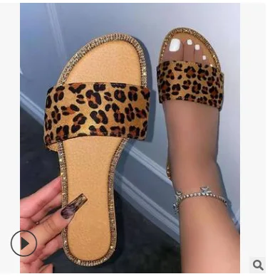 

2021 Women Summer Flat Bling Slippers Soft Jelly Shoes Footwear Slipper Outdoor Beach Ladies Slides Sandals, Leopard, snakeskin