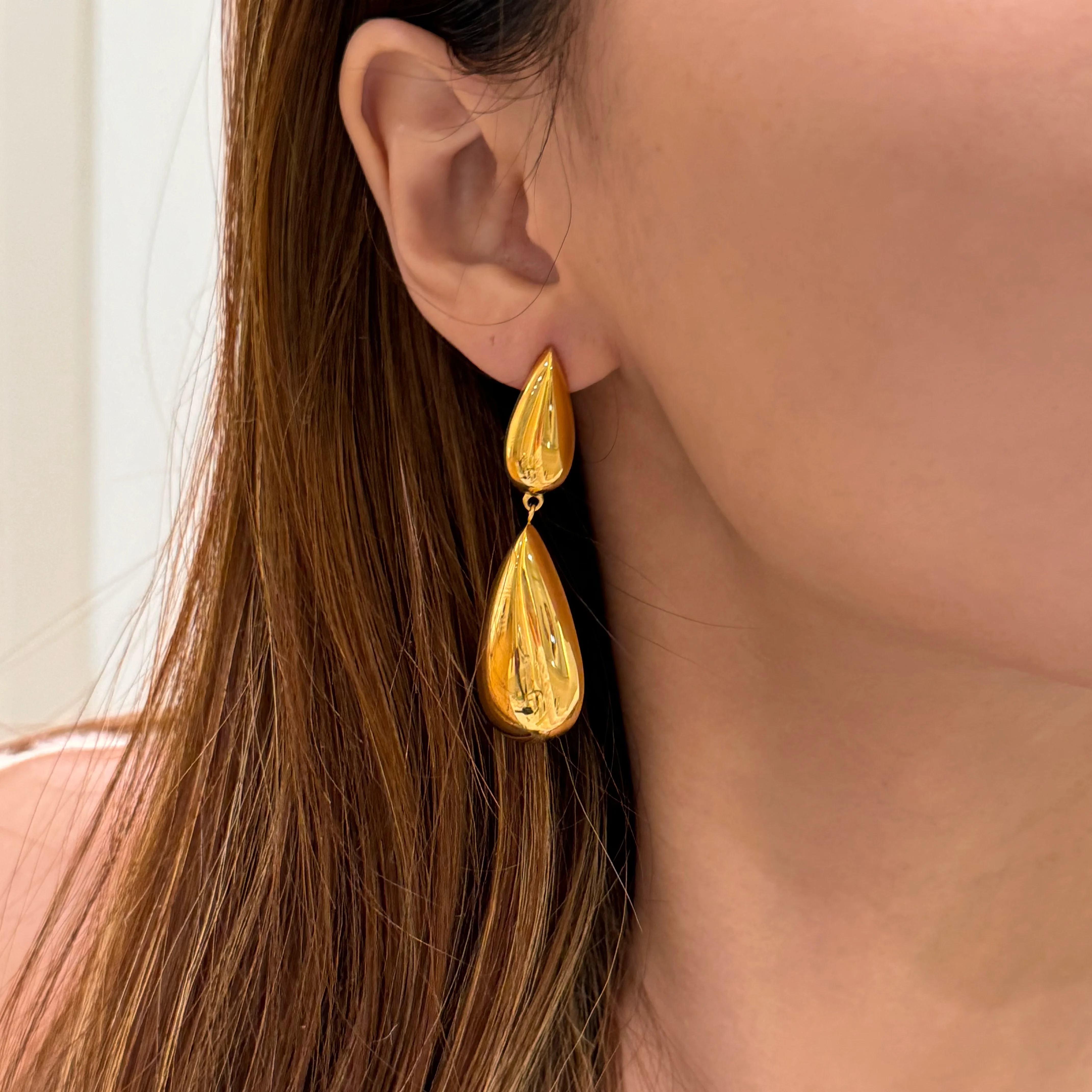 

Dazan New 18k Gold Plated Hypoallergenic Stainless Steel Vintage Minimalist High Quality Teardrop Drop Earrings For Women Gigt