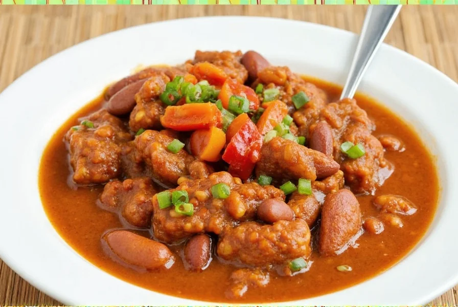 Cozy dinner with chili and bread