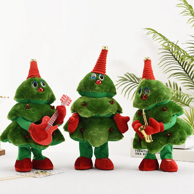 

Wholesale 8 Songs Electric Stuffed Toy Recording Singing Dancing Christmas Tree Plush Toys