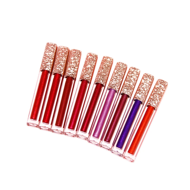 

Wholesale Custom vegan clear base lipgloss Glitter Lip Gloss custom logo shimmer glossy lipgloss high quality