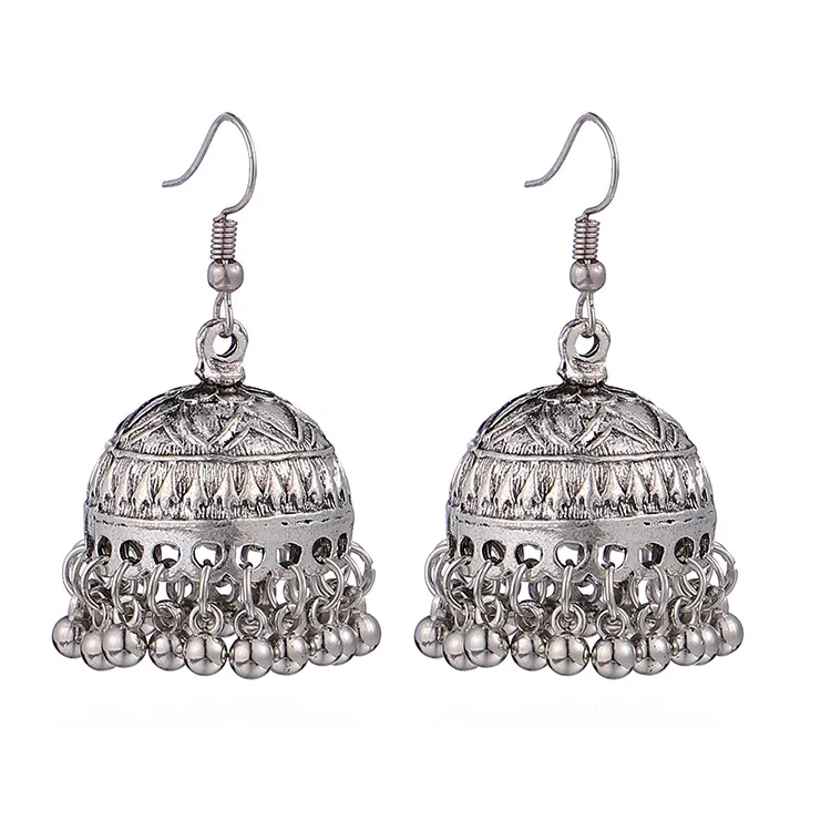 

GT ODM Pendientes De Mujer India Tassel Jhumka Earrings Jewelry Geometric Hanging Dangle Drop Earrings