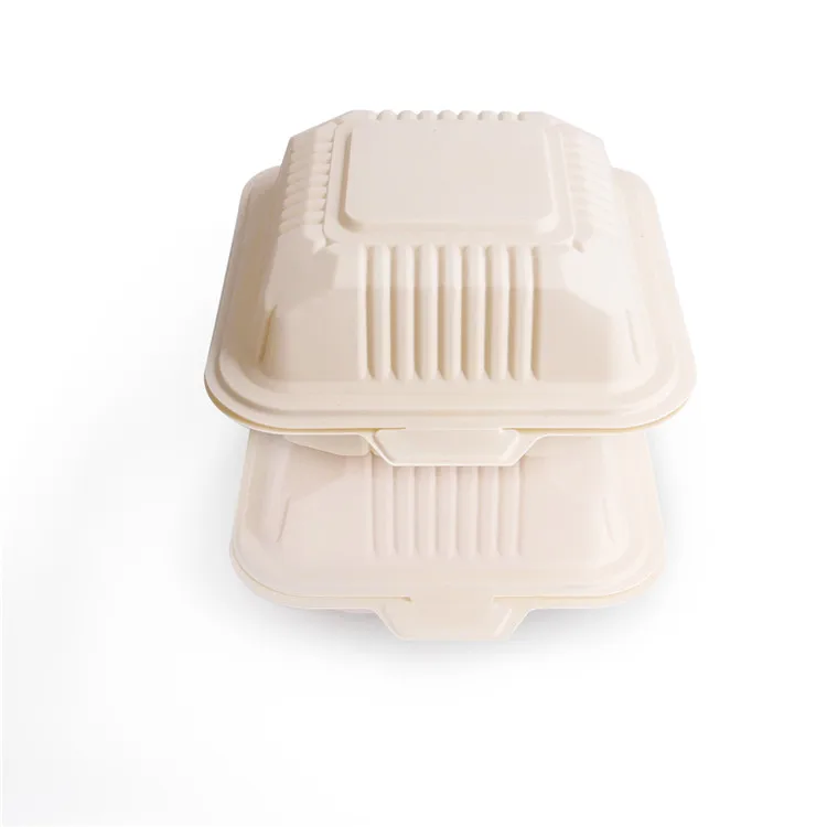 

3 compartment food containers biodegradable microwave plastic lunch box take away food packaging corn starch lunch box, High-transparently