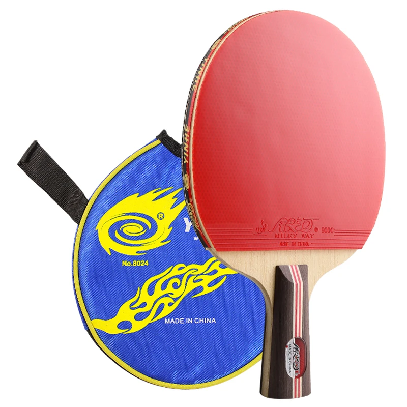 

YinHe children's table tennis racket elementary school table tennis beginners straight horizontal racket, Red+black