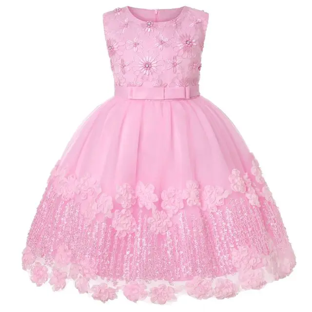 

2021 Girls Dress Latest Designs Hot Sale Little Kids Clothing Lace Birthday Flower Party Children Clothes Wedding Princess gown