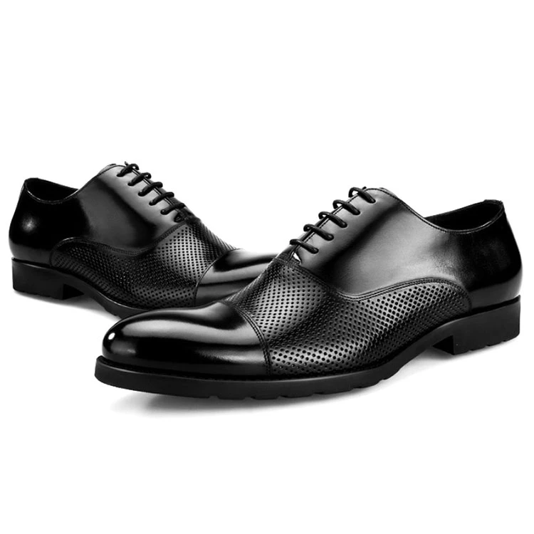 

2021 Hot selling fashionable dress oxford men's genuine leather men party wear shoe black formal shoes